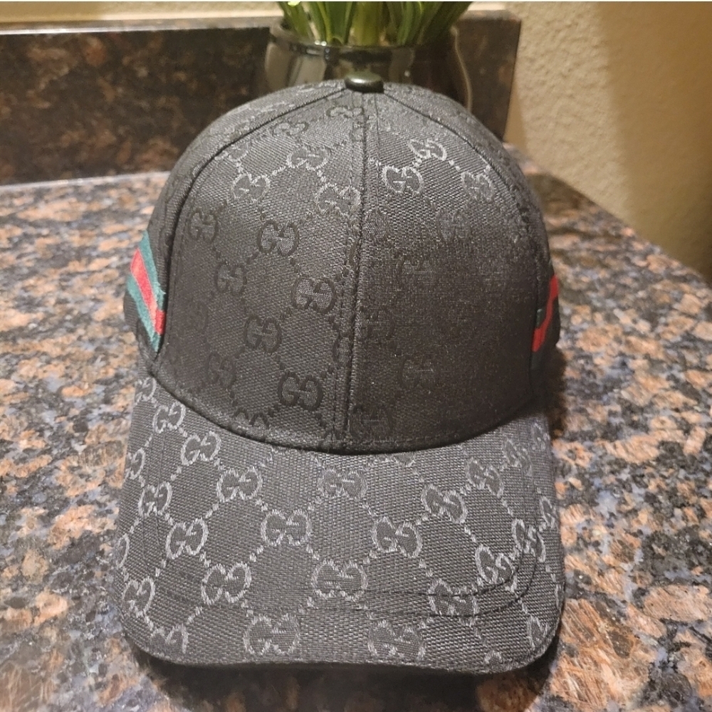 Gucci Black Monogram Baseball Cap - Picture 2 of 9